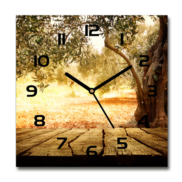 Square wall clock Olive tree