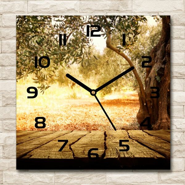 Square wall clock Olive tree