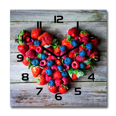 Square wall clock Fruit heart