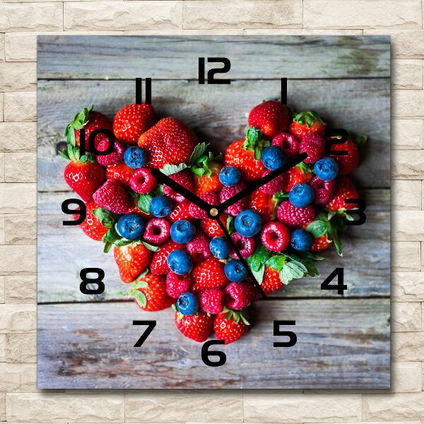 Square wall clock Fruit heart