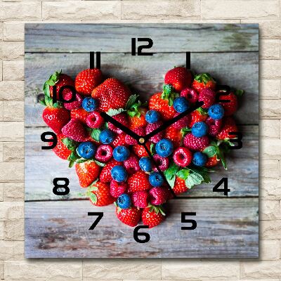 Square wall clock Fruit heart