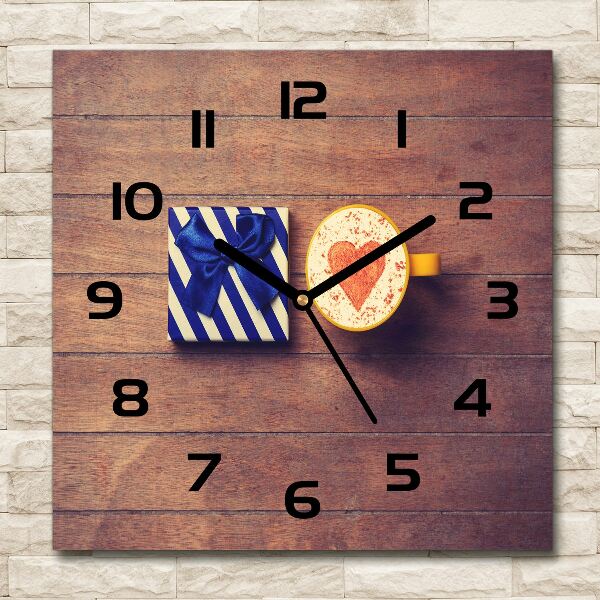 Square wall clock Coffee and gift