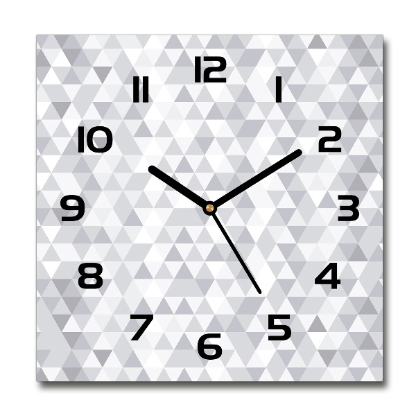 Square kitchen clock Gray triangles