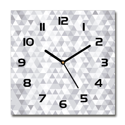 Square kitchen clock Gray triangles