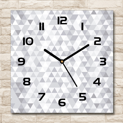 Square kitchen clock Gray triangles