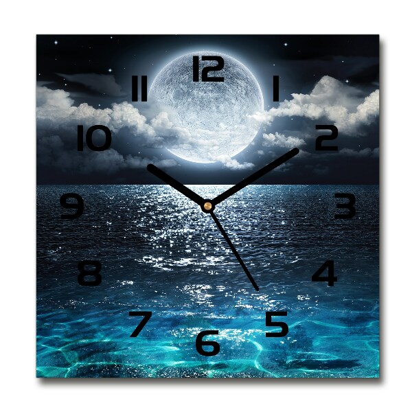 Square wall clock full moon