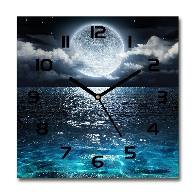 Square wall clock full moon