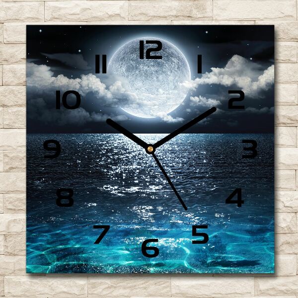 Square wall clock full moon