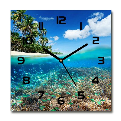 Square wall clock Coral reef