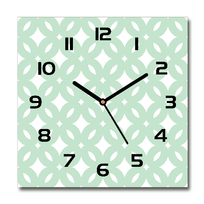 Square glass wall clock Geometric background