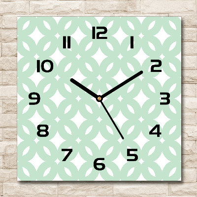 Square glass wall clock Geometric background