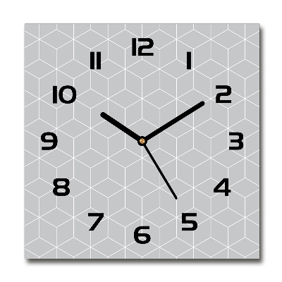 Square glass wall clock Geometric background