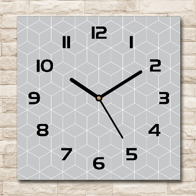 Square glass wall clock Geometric background