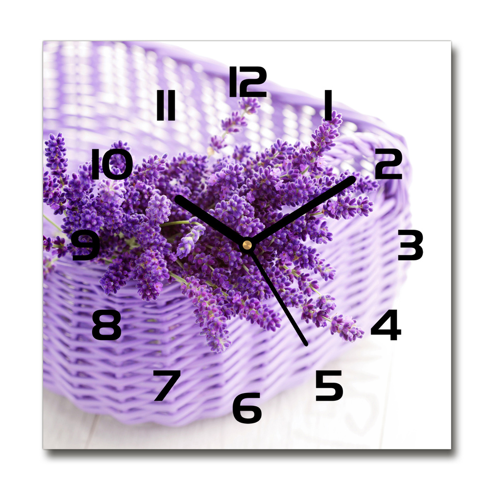 Square wall clock Lavender in the basket