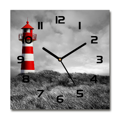 Square glass clock Lighthouse