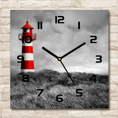 Square glass clock Lighthouse