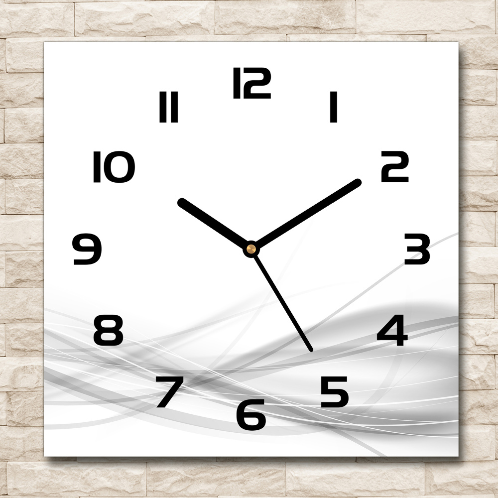 Square wall clock Wave abstraction