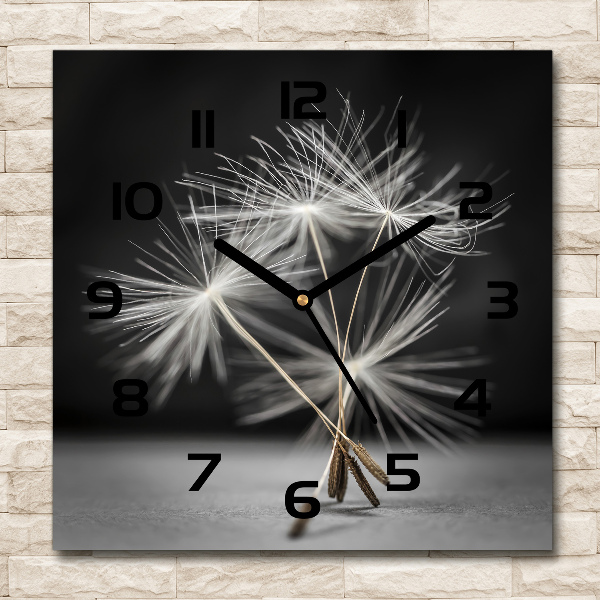 Square wall clock Dandelion seeds