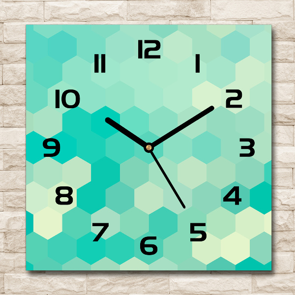 Square wall clock Geometric background