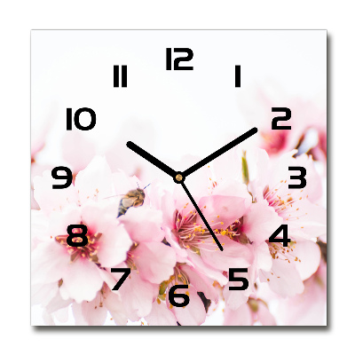 Square wall clock Cherry blossoms