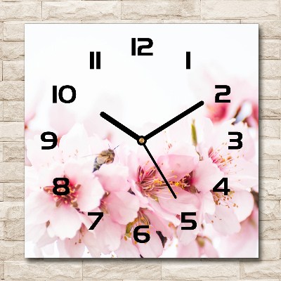 Square wall clock Cherry blossoms