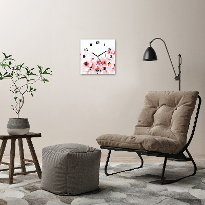 Square wall clock Cherry blossoms