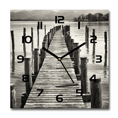 Square kitchen clock Wooden pier