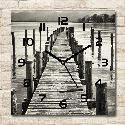 Square kitchen clock Wooden pier