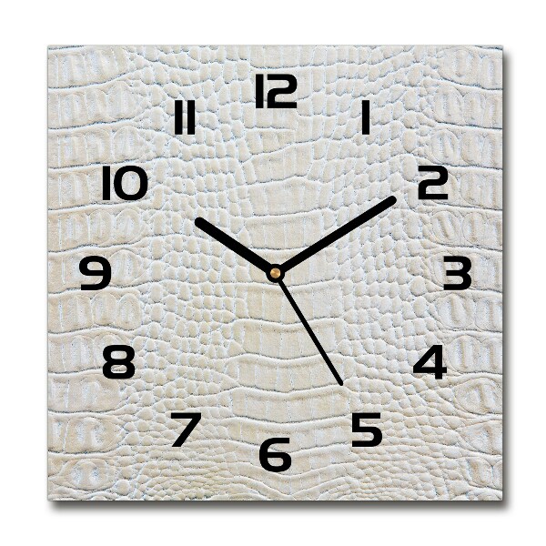 Square wall clock Crocodile skin