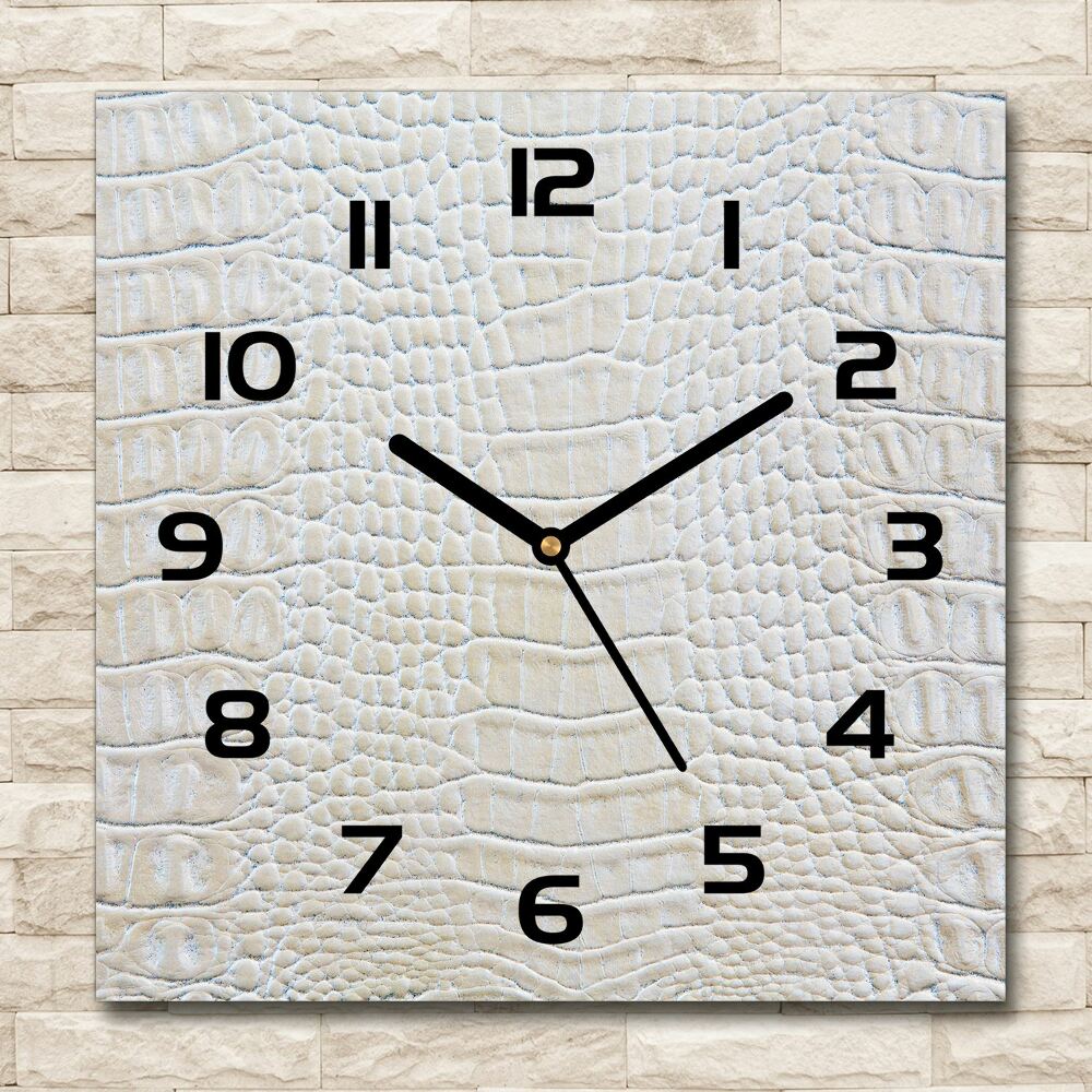 Square wall clock Crocodile skin