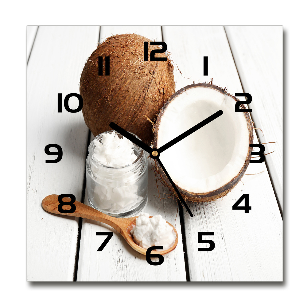 Square kitchen clock Coconut oil