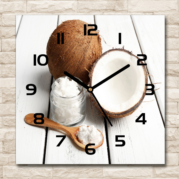 Square kitchen clock Coconut oil