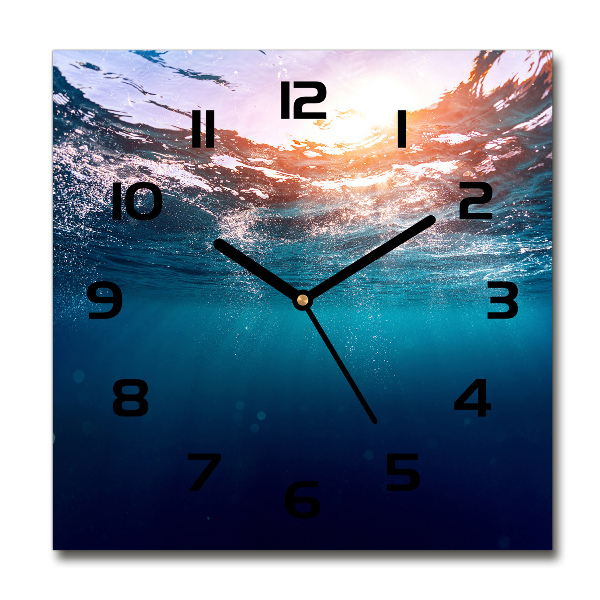 Square wall clock Underwater world