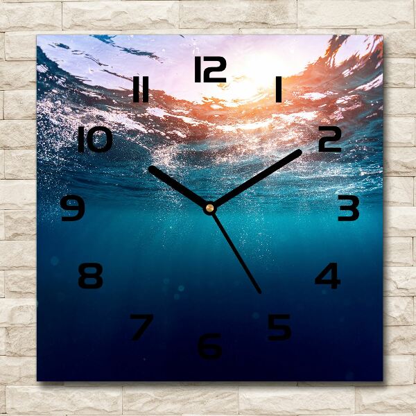 Square wall clock Underwater world