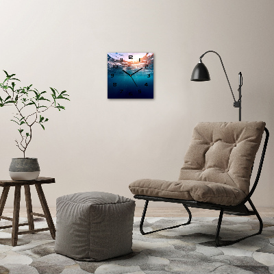 Square wall clock Underwater world