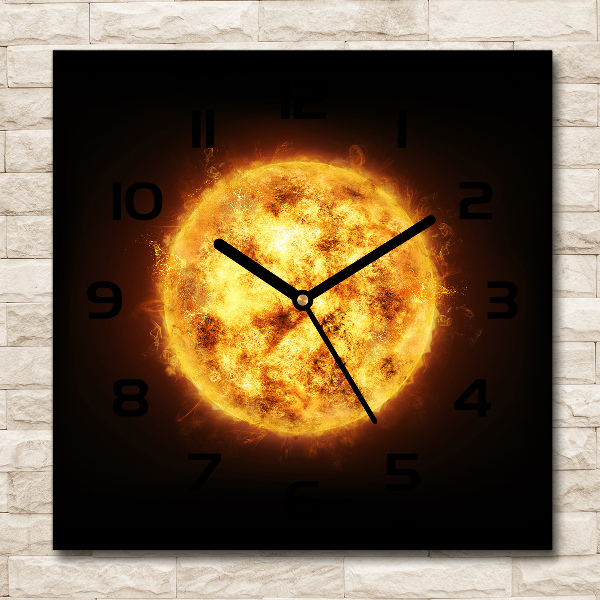 Square wall clock Sun