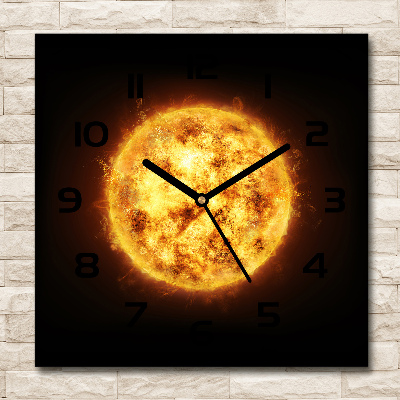 Square wall clock Sun