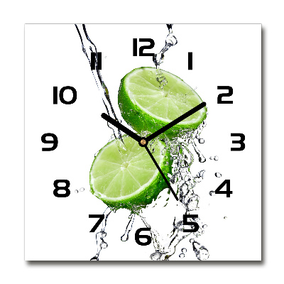 Square kitchen clock Lime and water