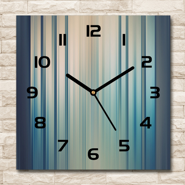 Square wall clock Blue stripes