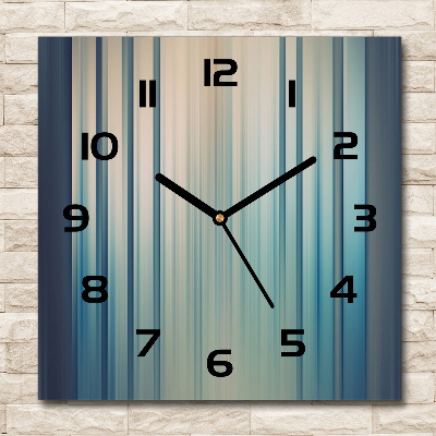 Square wall clock Blue stripes