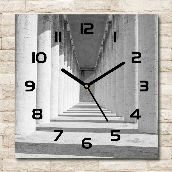 Square glass wall clock Corridor