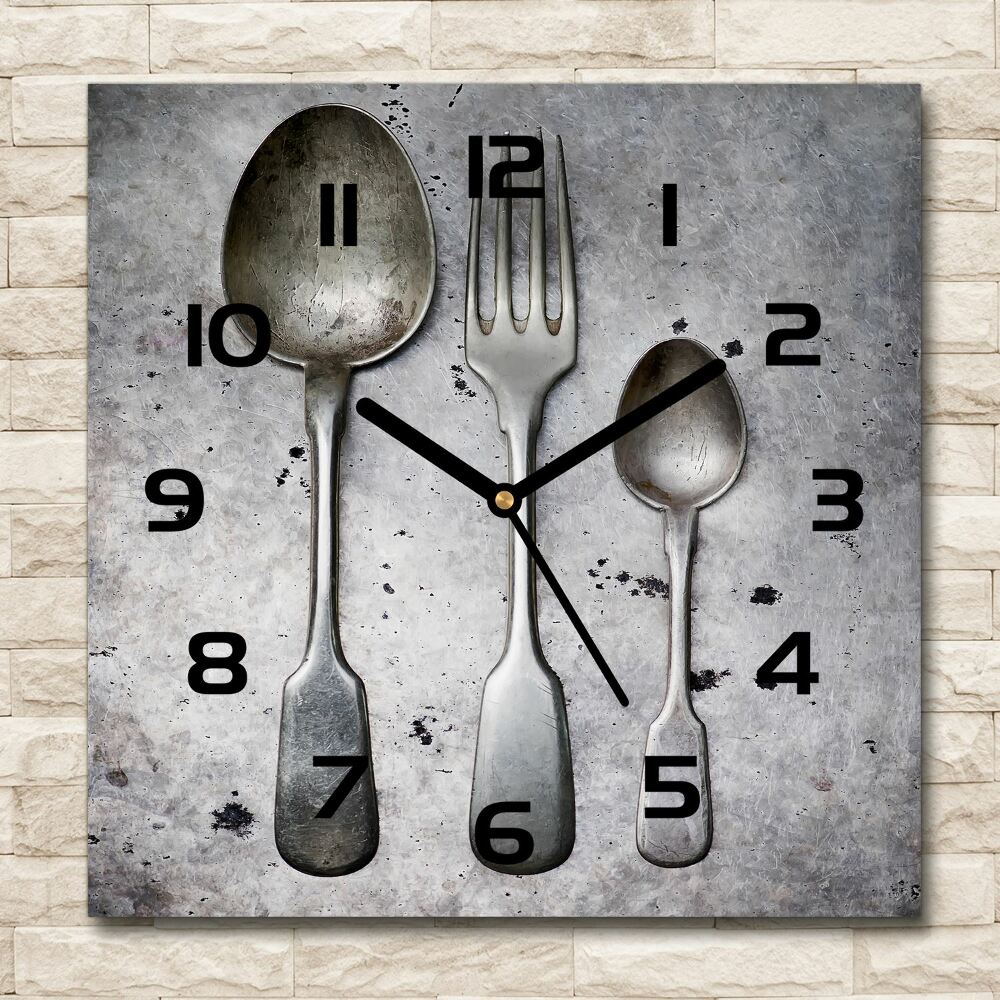 Square wall clock Cutlery