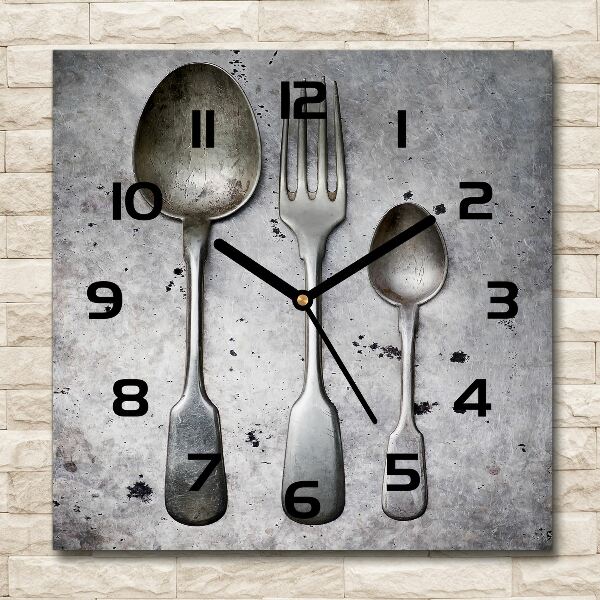 Square wall clock Cutlery