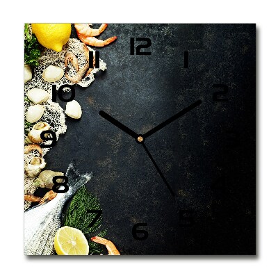 Square wall clock Seafood