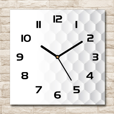 Square glass wall clock Background hexagon