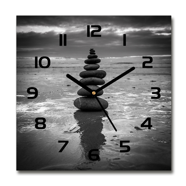 Square wall clock Balance stones