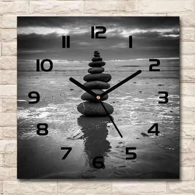 Square wall clock Balance stones