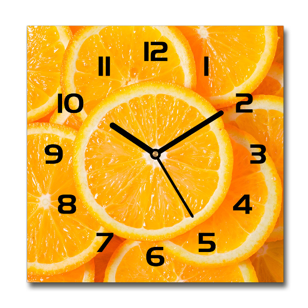 Square wall clock Slices of orange