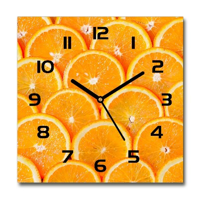 Square wall clock Slices of orange