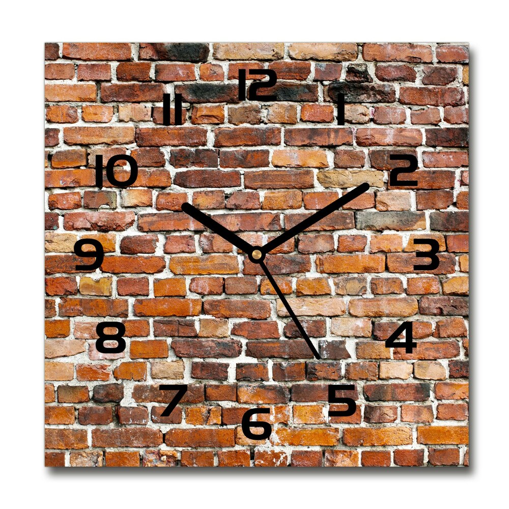 Square kitchen clock Brick wall